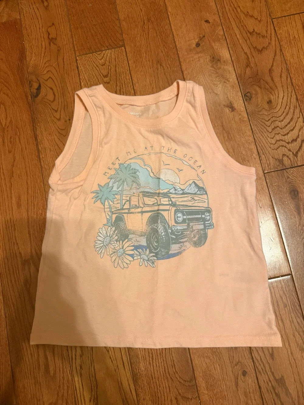 Carter's Peach Tank with Coastal Truck Graphic
